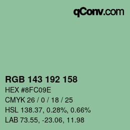 Color code: RGB 143 192 158 | qconv.com