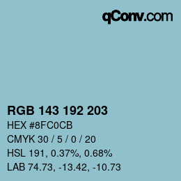Color code: RGB 143 192 203 | qconv.com