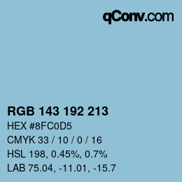 カラーコード: RGB 143 192 213 | qconv.com