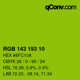 Color code: RGB 143 193 10 | qconv.com