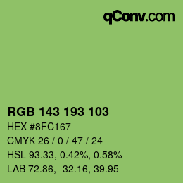 Color code: RGB 143 193 103 | qconv.com