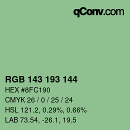 カラーコード: RGB 143 193 144 | qconv.com