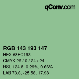 Color code: RGB 143 193 147 | qconv.com