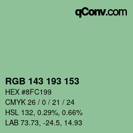 颜色代码: RGB 143 193 153 | qconv.com