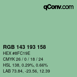 颜色代码: RGB 143 193 158 | qconv.com