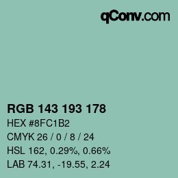 颜色代码: RGB 143 193 178 | qconv.com