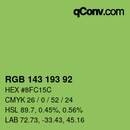 カラーコード: RGB 143 193 92 | qconv.com