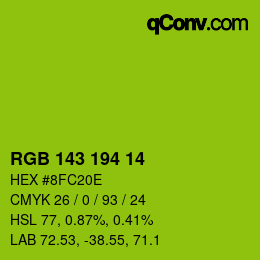 Color code: RGB 143 194 14 | qconv.com