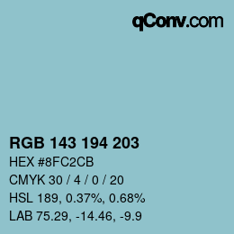 Color code: RGB 143 194 203 | qconv.com