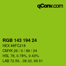 颜色代码: RGB 143 194 24 | qconv.com