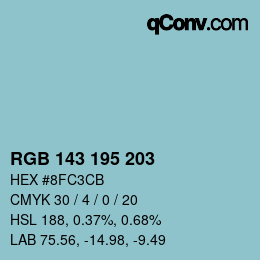 カラーコード: RGB 143 195 203 | qconv.com