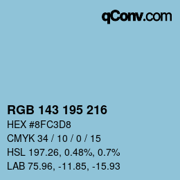 Color code: RGB 143 195 216 | qconv.com