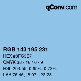 Farbcode: RGB 143 195 231 | qconv.com