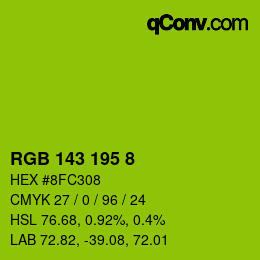 Color code: RGB 143 195 8 | qconv.com