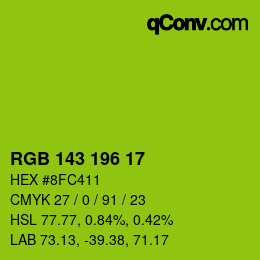 カラーコード: RGB 143 196 17 | qconv.com
