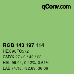 Color code: RGB 143 197 114 | qconv.com