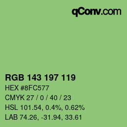 颜色代码: RGB 143 197 119 | qconv.com