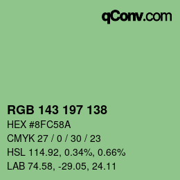 Color code: RGB 143 197 138 | qconv.com