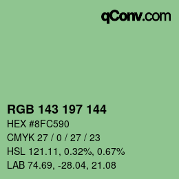Color code: RGB 143 197 144 | qconv.com