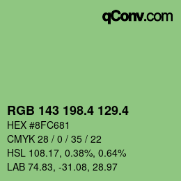 カラーコード: RGB 143 198.4 129.4 | qconv.com