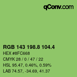 カラーコード: RGB 143 198.8 104.4 | qconv.com