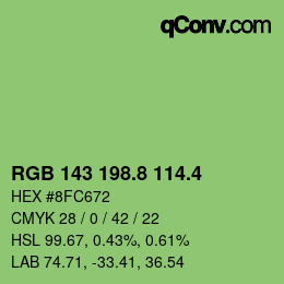 カラーコード: RGB 143 198.8 114.4 | qconv.com
