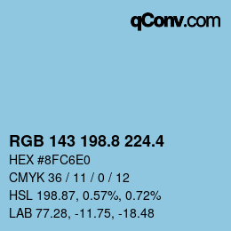 カラーコード: RGB 143 198.8 224.4 | qconv.com