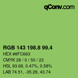 カラーコード: RGB 143 198.8 99.4 | qconv.com