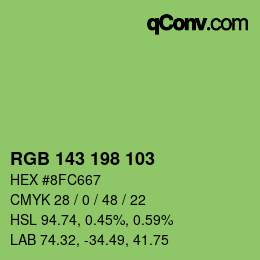 Farbcode: RGB 143 198 103 | qconv.com