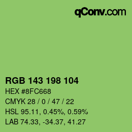 Color code: RGB 143 198 104 | qconv.com