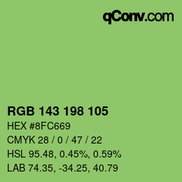 カラーコード: RGB 143 198 105 | qconv.com