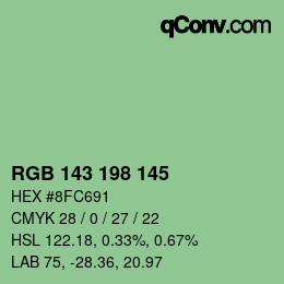 Color code: RGB 143 198 145 | qconv.com