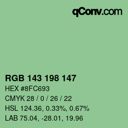 Color code: RGB 143 198 147 | qconv.com