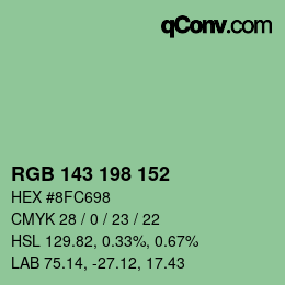 Color code: RGB 143 198 152 | qconv.com