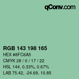 Color code: RGB 143 198 165 | qconv.com