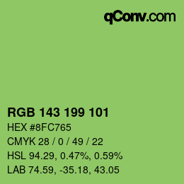 Color code: RGB 143 199 101 | qconv.com