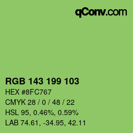Color code: RGB 143 199 103 | qconv.com
