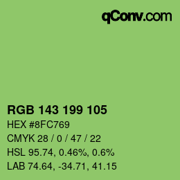 Color code: RGB 143 199 105 | qconv.com