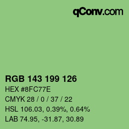 Color code: RGB 143 199 126 | qconv.com