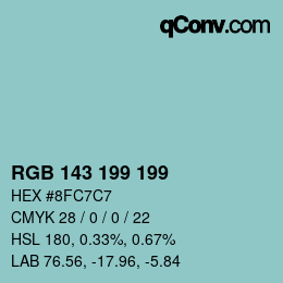 Color code: RGB 143 199 199 | qconv.com