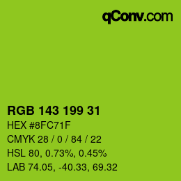 Color code: RGB 143 199 31 | qconv.com