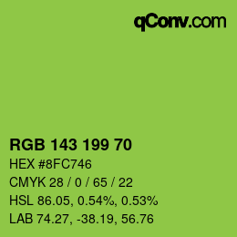 Color code: RGB 143 199 70 | qconv.com