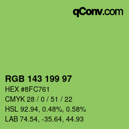 Color code: RGB 143 199 97 | qconv.com