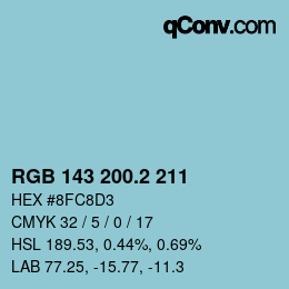 カラーコード: RGB 143 200.2 211 | qconv.com