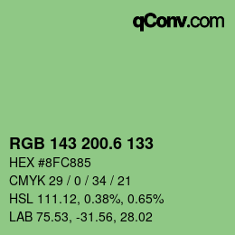 カラーコード: RGB 143 200.6 133 | qconv.com