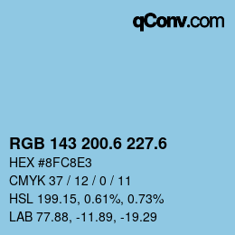 カラーコード: RGB 143 200.6 227.6 | qconv.com