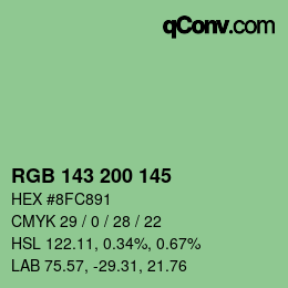 Código de color: RGB 143 200 145 | qconv.com