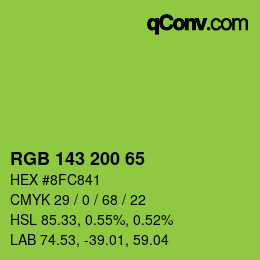 颜色代码: RGB 143 200 65 | qconv.com