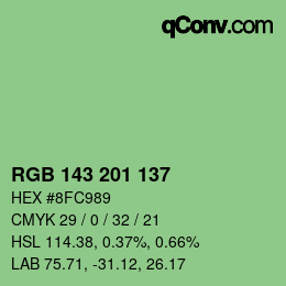 Color code: RGB 143 201 137 | qconv.com