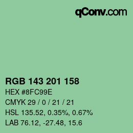 Color code: RGB 143 201 158 | qconv.com